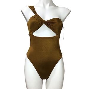 Good American Bali Cutout One Shoulder Swimsuit. Size 1